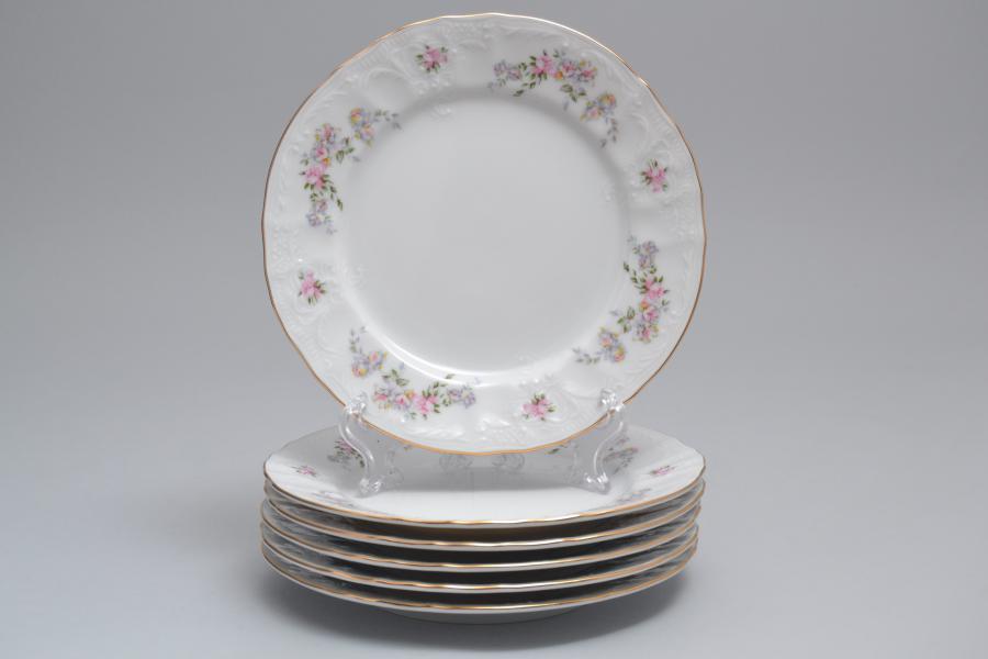 Набор тарелок Bernadotte Дикая роза золото 17 см(6 шт)