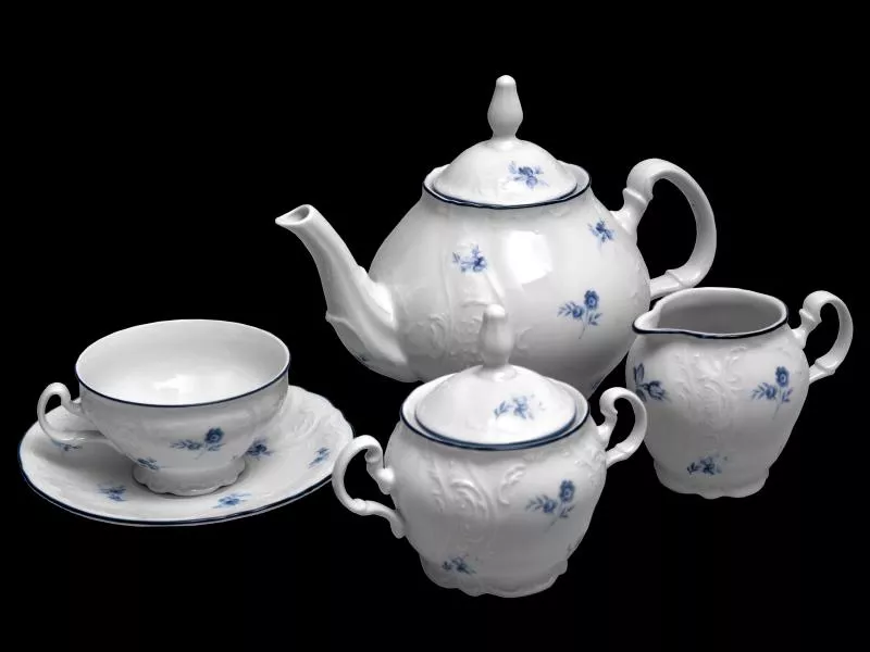 Чайный сервиз на 6 персон 17 предметов Бернадотт Синий цветок