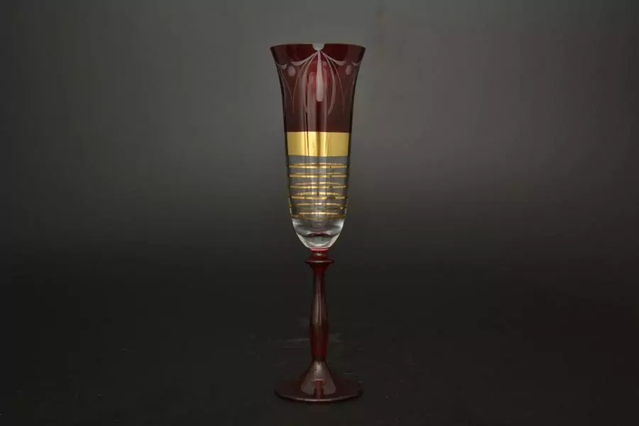 Набор для шампанского Лазурь красная E-S (6 шт)