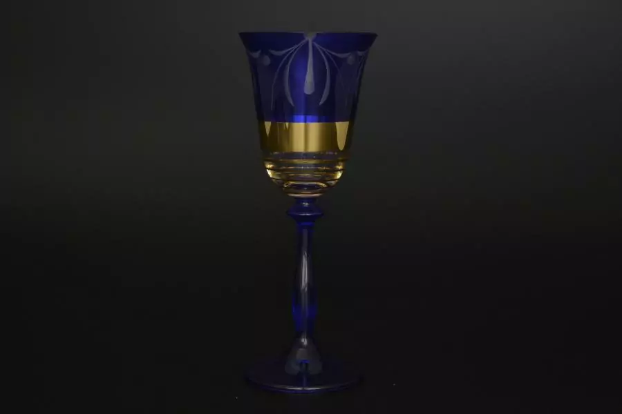 Набор бокалов для вина Лазурь синяя E-S (6 шт)