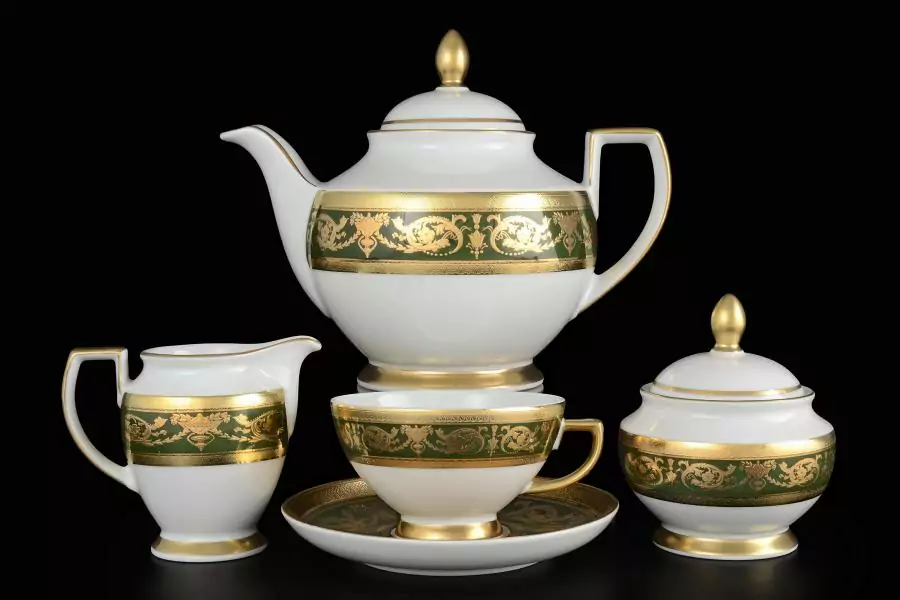 Чайный сервиз на 6 персон 17 предметов Imperial Green Gold