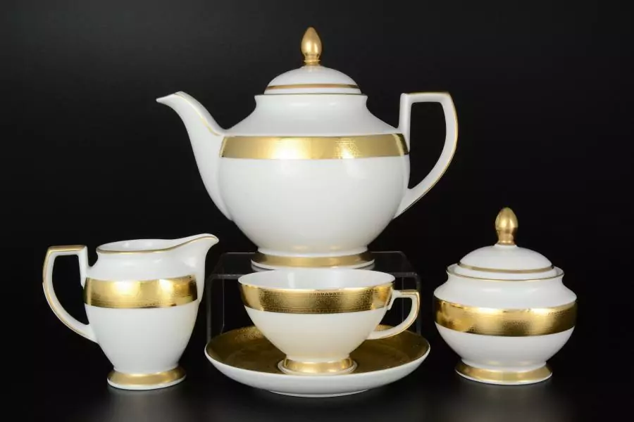 Чайный сервиз на 6 персон 17 предметов Full Gold 9342