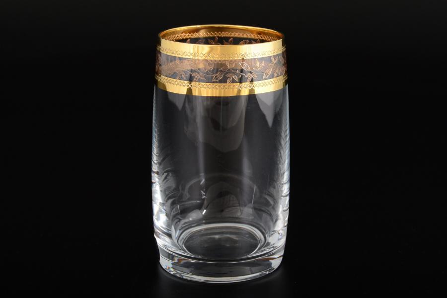 Набор стаканов для воды 250 мл Идеал Золотой листок Кристалекс (6 шт)