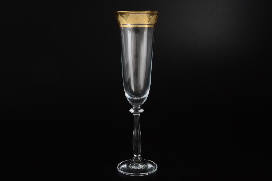 Набор фужеров для шампанского 185 мл Анжела золото (6 шт)