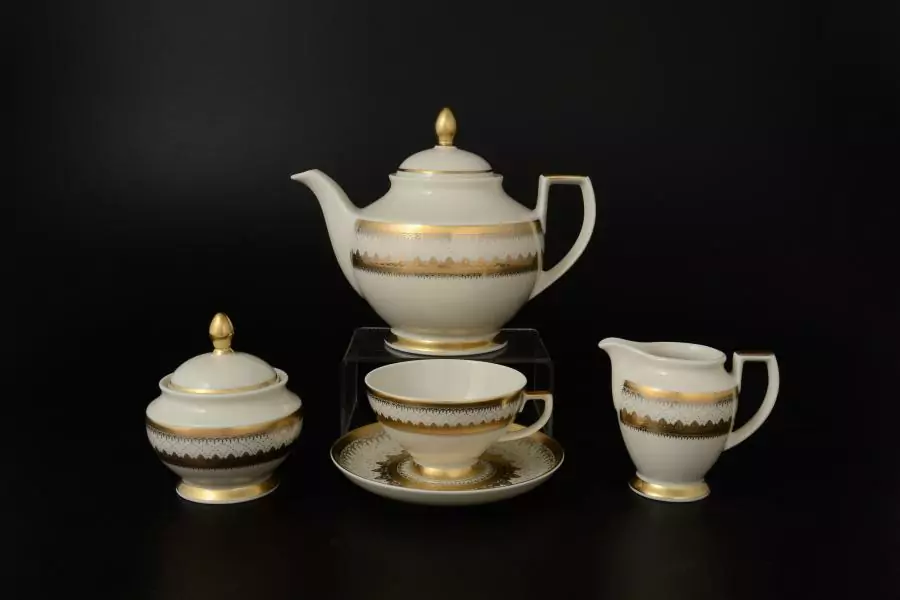 Чайный сервиз на 6 персон 17 предметов Crem Empire Gold