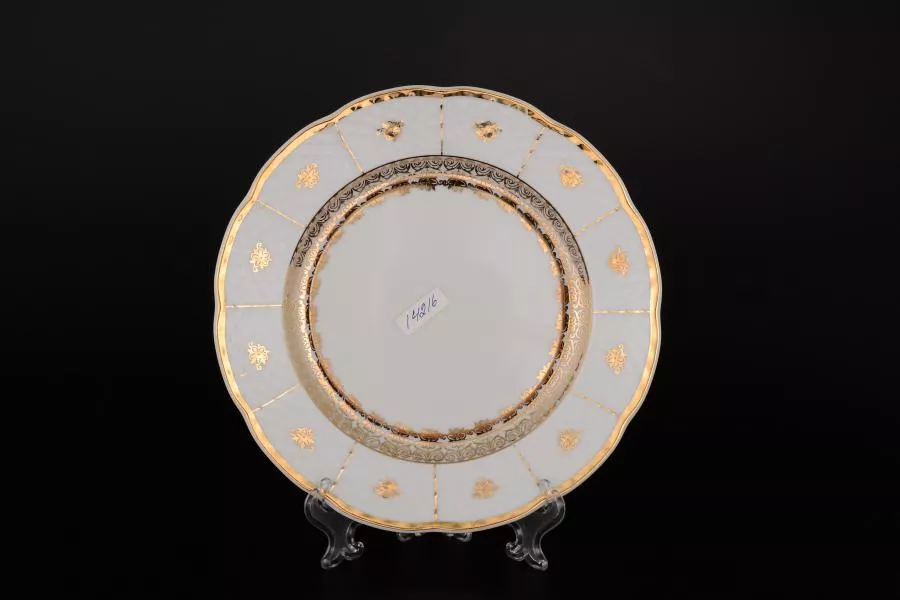 Набор тарелок Thun Менуэт Золотой орнамент Натали 19см (6 шт)