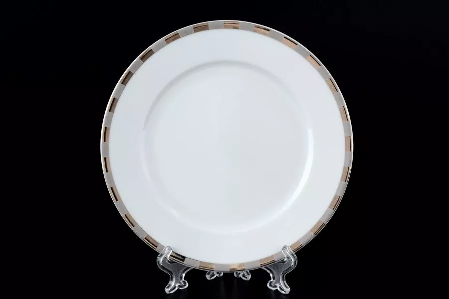 Набор тарелок Thun Опал платиновые пластинки 17 см(6 шт)