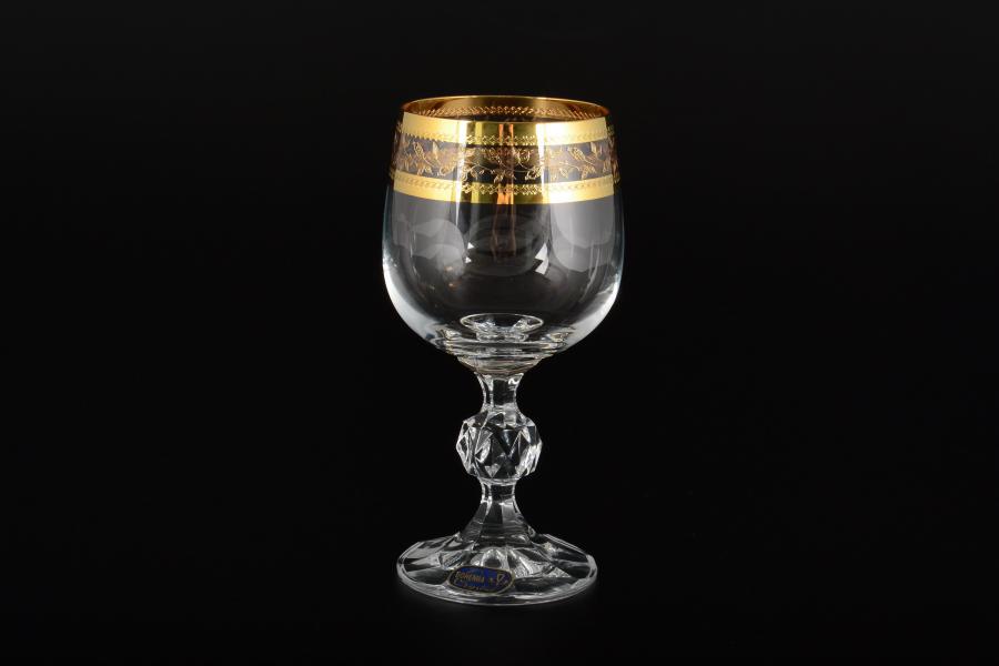 Набор бокалов для вина 190 мл Клаудия Золотой листок Кристалекс (6 шт)