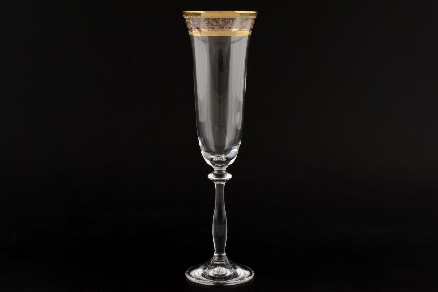 Набор фужеров для шампанского Bohemia Золотой лист Анжела 190мл (6 шт)