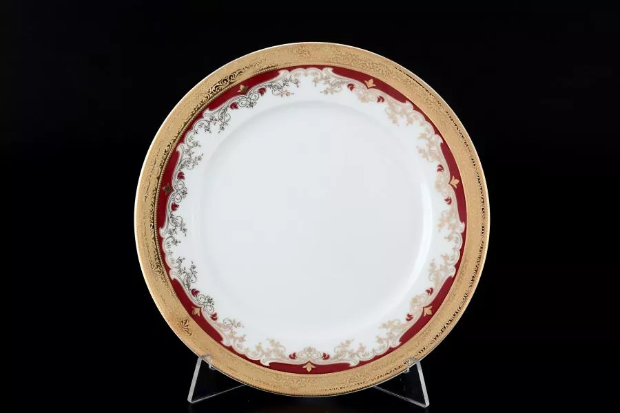 Набор тарелок Thun Кристина красная лилия 19 см(6 шт)