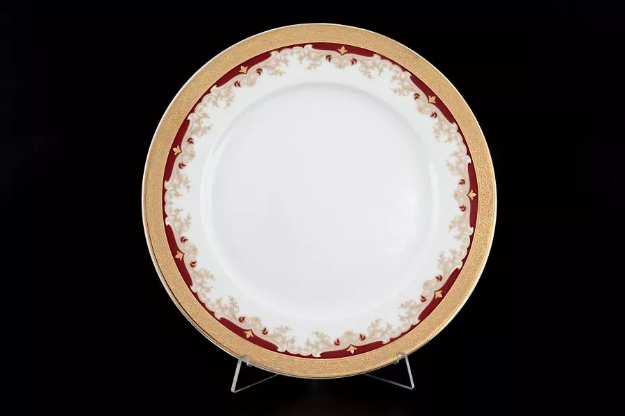 Набор тарелок Thun Кристина красная лилия 25 см(6 шт)