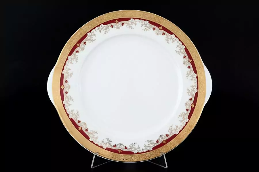 Тарелка для торта Thun Кристина Красная Лилия 27см