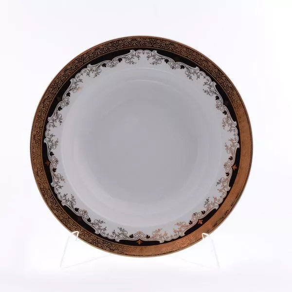 Набор тарелок глубоких Thun Кристина черная лилия 22 см(6 шт)
