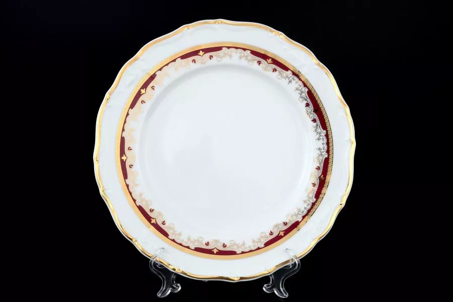 Набор тарелок Thun Мария Луиза Красная лилия 25см (6 шт)
