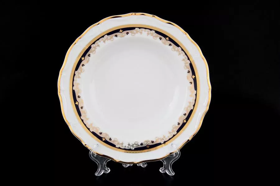 Набор глубоких тарелок Thun Мария Луиза Синяя лилия 23см (6 шт)