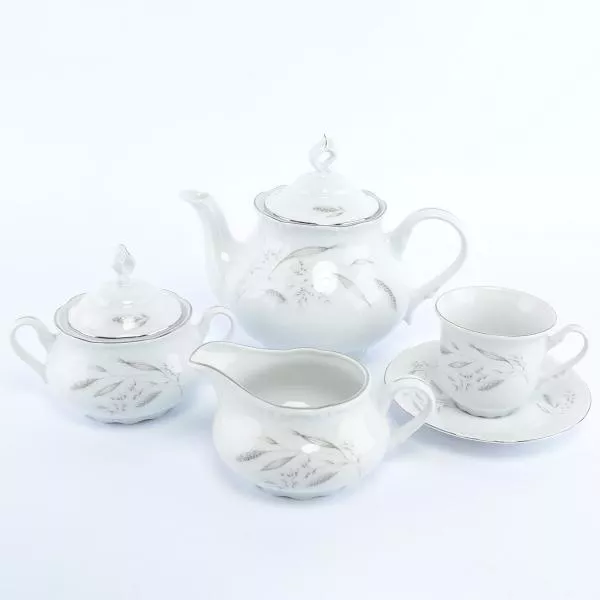 Чайный сервиз Thun Констанция Серебряные колосья 6 персон 17 предметов