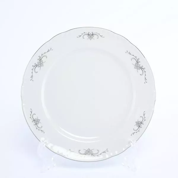 Набор тарелок Thun Констанция серый орнамент отводка платина 21 см (6 шт)