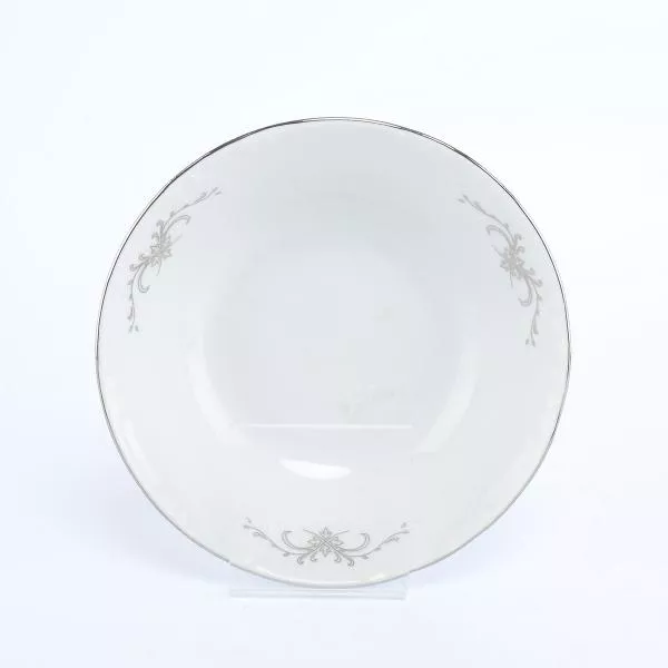 Набор тарелок Thun Констанция серый орнамент отводка платина 24 см(6 шт)