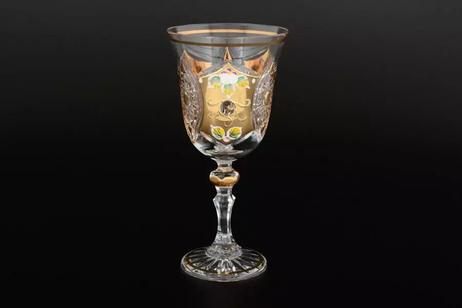 Набор бокалов для вина 220 мл Sonne Crystal Золото (6 шт) Артикул 18397