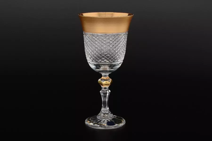Набор бокалов для вина 220 мл Sonne Crystal Золото (6 шт) Артикул 18399