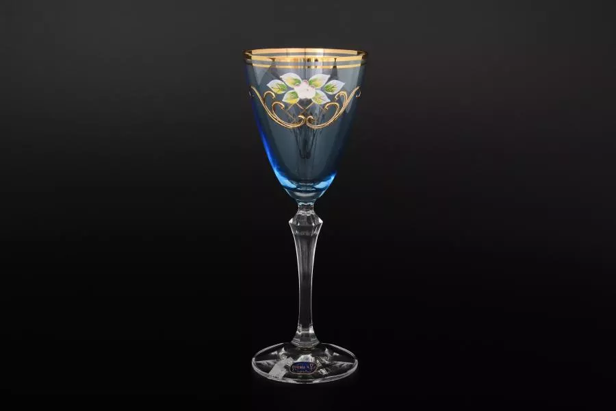 Набор голубых бокалов для вина 250 мл (6 шт)