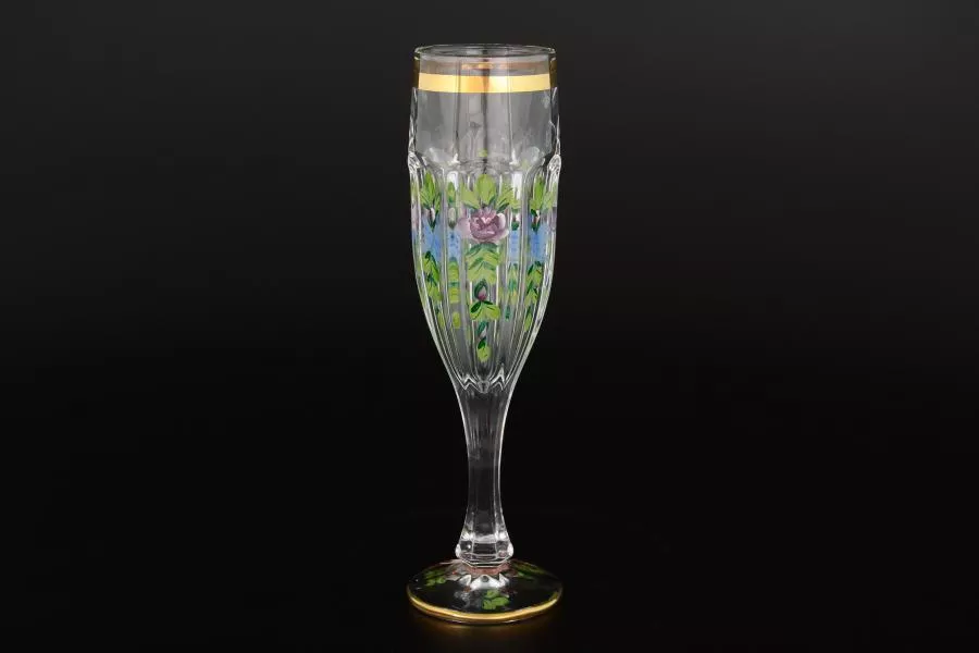 Набор фужеров для шампанского Сафари Роспись прозрачные A-M (6 шт)