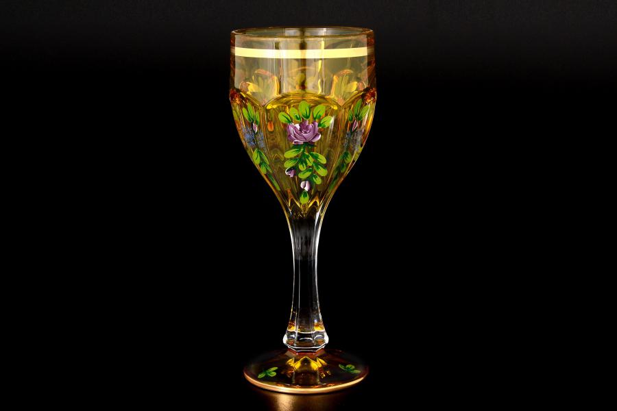 Набор бокалов для вина Сафари Роспись желтые A-M (6 шт)