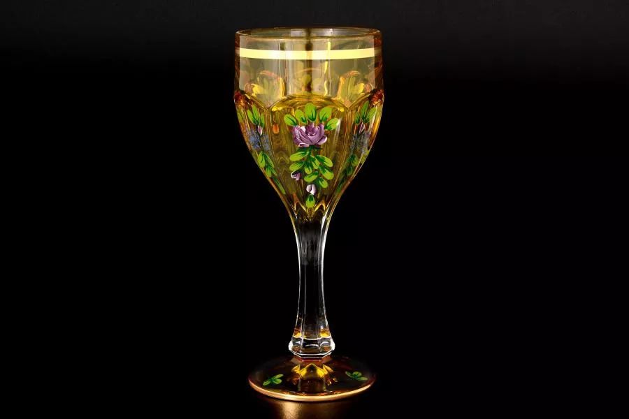 Набор бокалов для вина Сафари Роспись желтые A-M (6 шт)