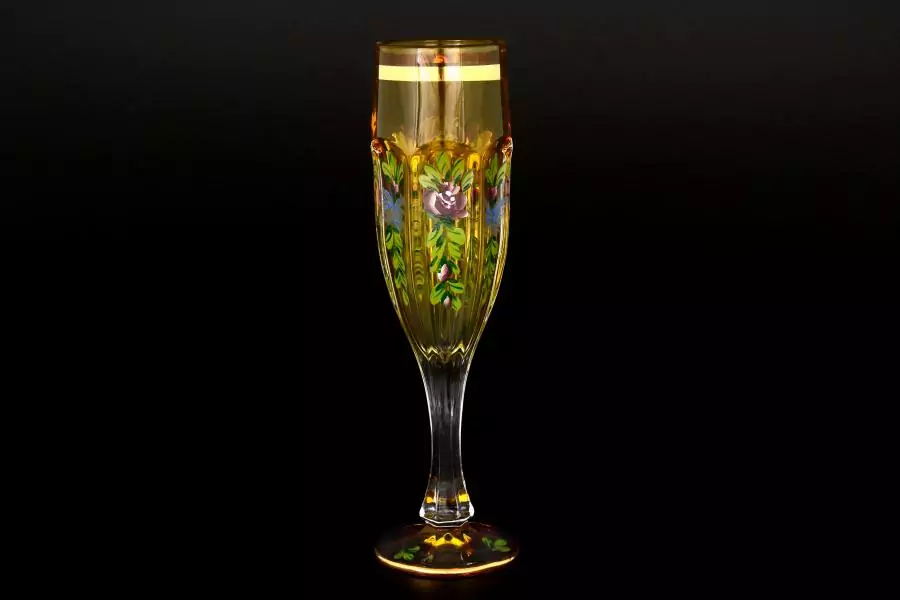 Набор фужеров для шампанского Сафари Роспись желтые A-M (6 шт)