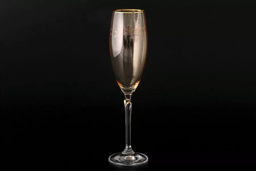 Набор фужеров для шампанского 220 мл Lilly желтые (6 шт) Кристалекс