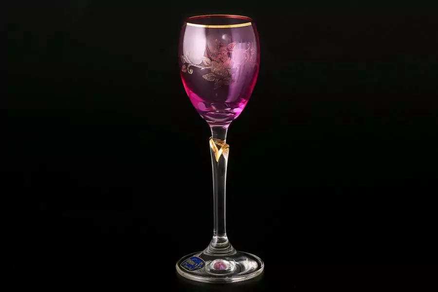 Набор рюмок для водки 70 мл Lilly розовые (6 шт) Кристалекс