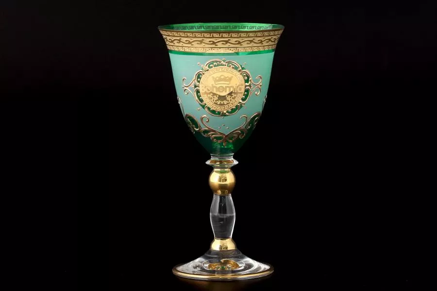 Грация Набор бокалов для вина зеленый Версаче Богемия B-G (6 шт)