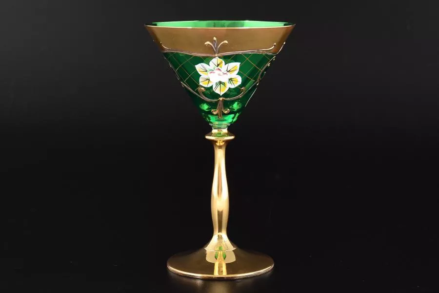 Набор бокалов для мартини Лепка зеленая U-R (6 шт)