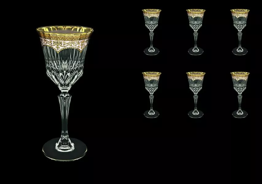 Набор бокалов для вина 220 мл Adagio Flora's Empire Golden Ivory Decor Astra Gold