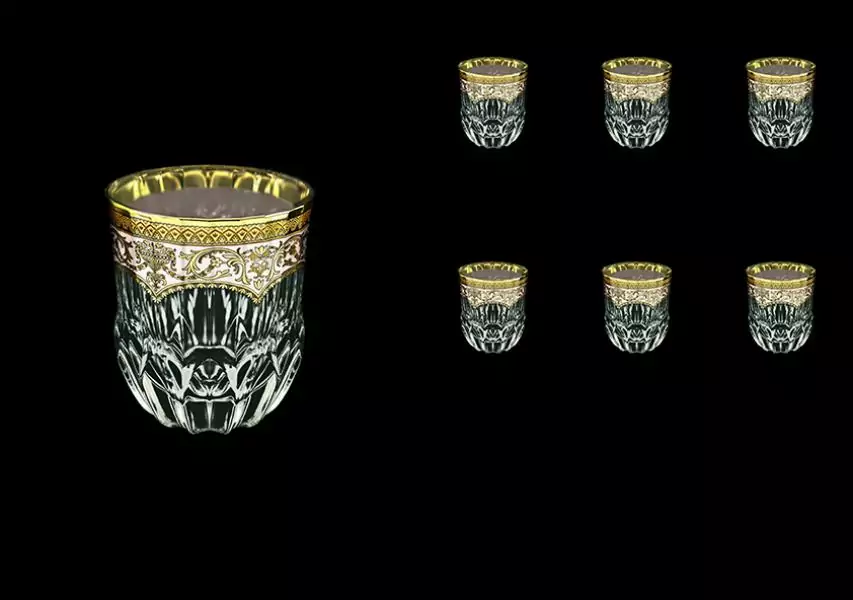 Набор стаканов для виски 350 мл Adagio Flora's Empire Golden Ivory Decor Astra Gold (6 шт)