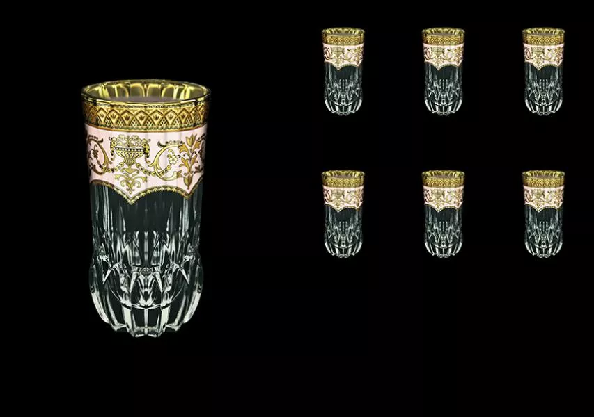 Набор стаканов для воды 400 мл Adagio Flora's Empire Golden Ivory Decor Astra Gold (6 шт)