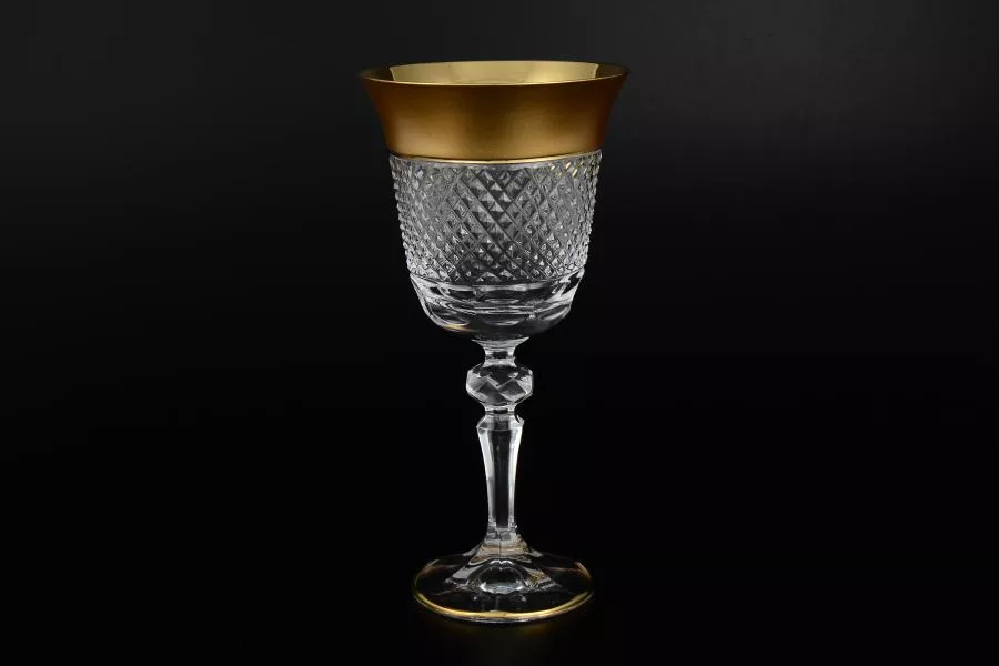 Набор бокалов для вина Bohemia Max Crystal хрусталь с золотом 220мл(6 шт) Артикул 22647
