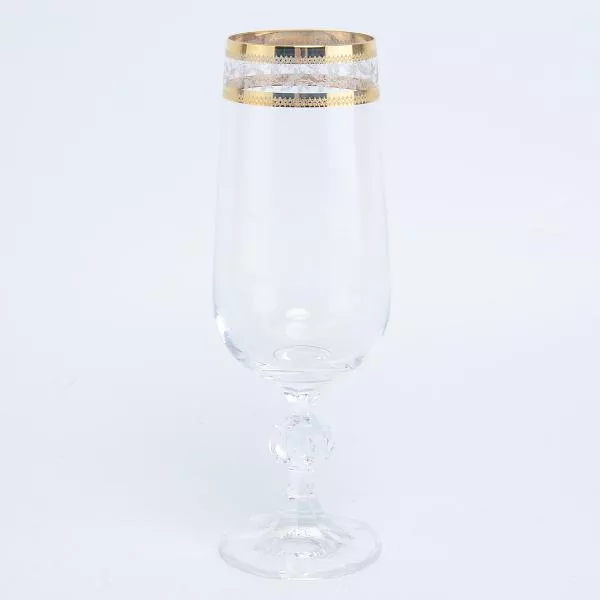 Набор фужеров для шампанского Crystalex Bohemia Золотой Лист V-D 180 мл(6 шт)