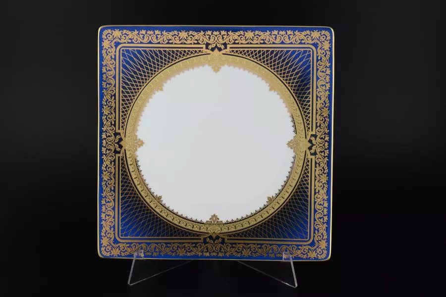Набор тарелок 27 см квадратные Elegance Blueshadow Gold (6 шт)