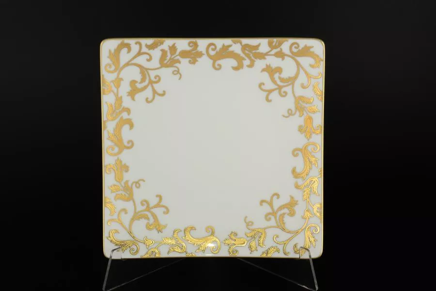 Набор тарелок квадратных Tosca Blueshade Gold 20 см (6 шт)