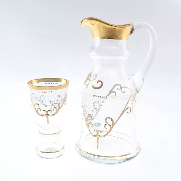 Набор Королевский графин и стаканы золото Bohemia Karo 7 предметов