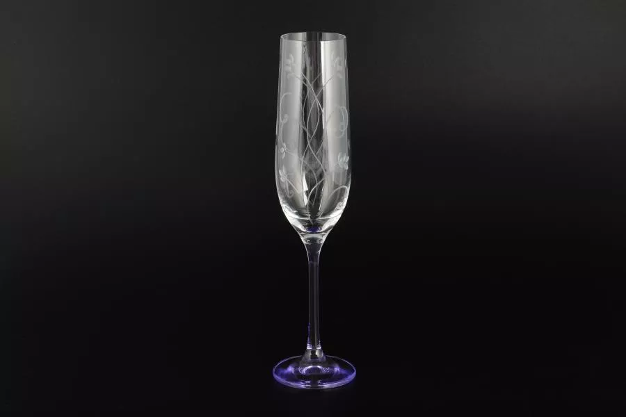 Набор фужеров для шампанского Фиолетовая ножка 190 мл E-V