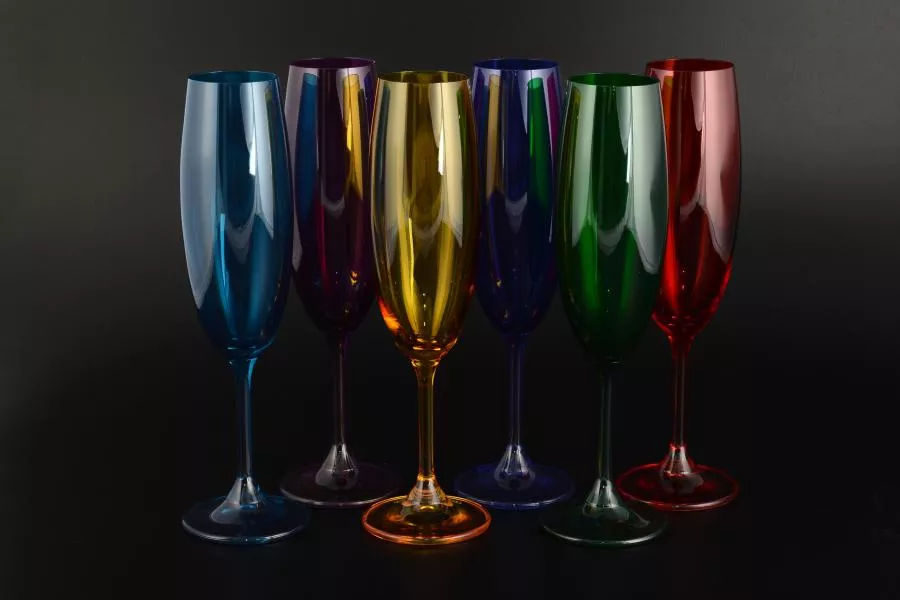 Набор фужеров для шампанского 220 мл SYLVIA/SYLVIA/KLARA цветные (6 шт)