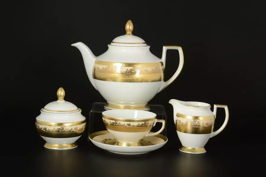 Чайный сервиз на 6 персон Falkenporzellan Cream Gold 17 предметов