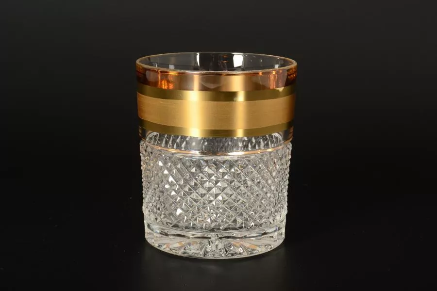 Набор стаканов для виски хрусталь с золотом Филиция Bohemia Max Crystal 320 мл(6 шт) Артикул 24924