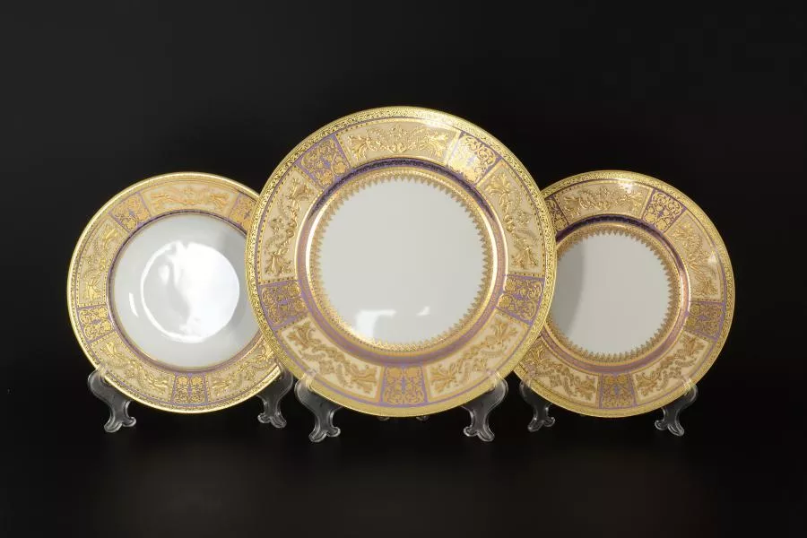 Набор тарелок 18 предметов Diadem Violet Creme Gold