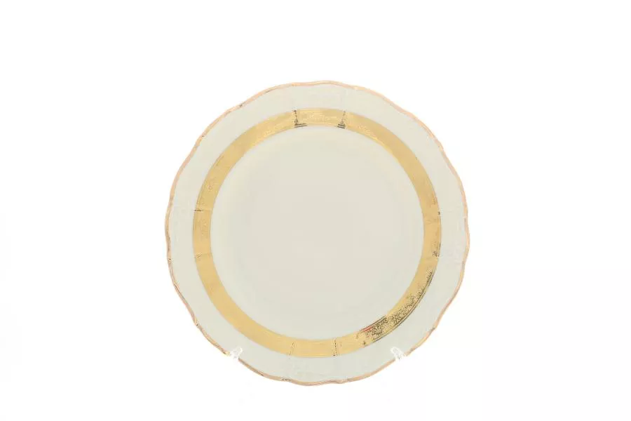 Набор тарелок Thun Мария Луиза золотая лента Ivory 27 см(6 шт)