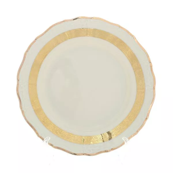 Набор тарелок Thun Мария Луиза Золотая лента Ivory 25см (6 шт)