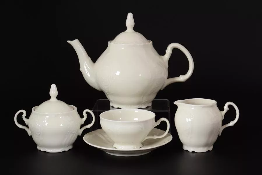 Чайный сервиз на 6 персон Bernadotte Недекорированный Be-Ivory 17 предметов