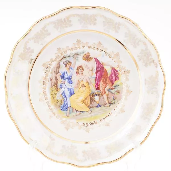 Набор тарелок глубоких Queen's Crown Корона Мадонна Перламутр 23 см(6 шт)